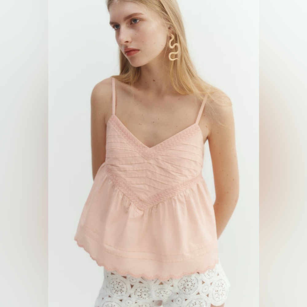 NWT H&M Strappy Top with Pintucks